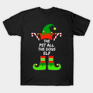 Pet All The Dogs Elf Matching Family Group Christmas Pajama - Gift For Boys, Girls, Dad, Mom, Friend, Christmas Pajama Lovers - Christmas Pajama Lover Funny T-Shirt